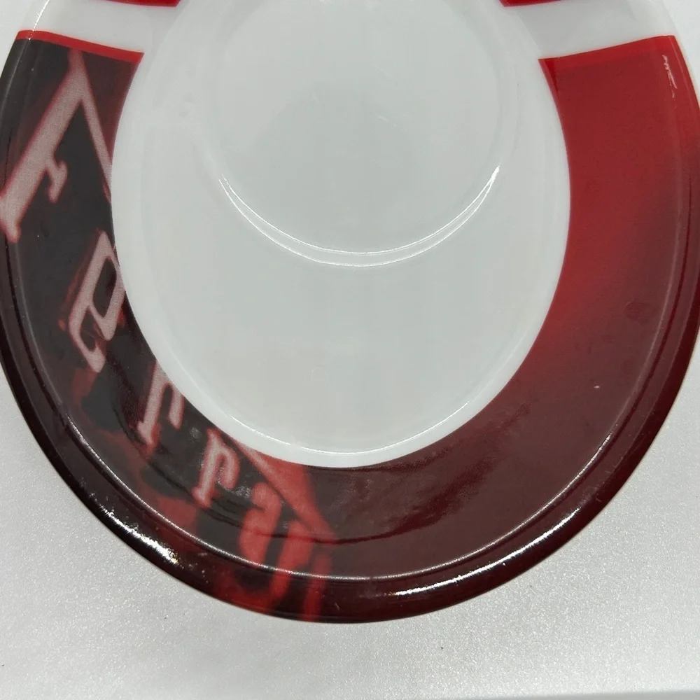 Ferrari Red and White expresso round ceramic saucer to hold an espresso cup